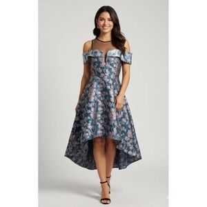 Elliatt Vida Dress Off The Shoulder‎ Jaquard A-line Dress Small Coquette Retro